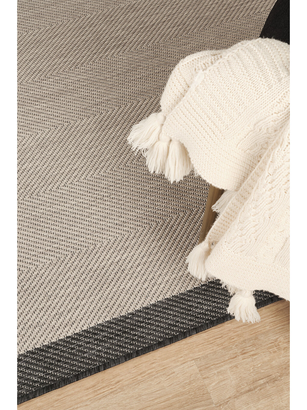 Sisalux 3088 Gri Antrasit Sisal Dokuma Jüt Hav Toz Vermez Mutfak Oda Halısı-160x230-1