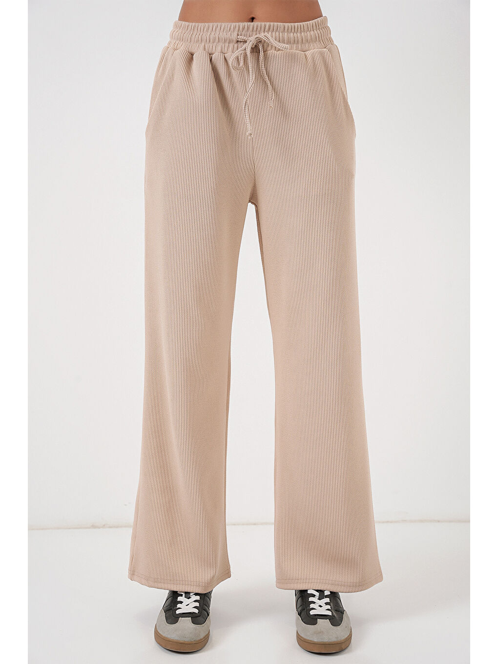 Kadın Fitilli Pantolon 30053 - Bej-1