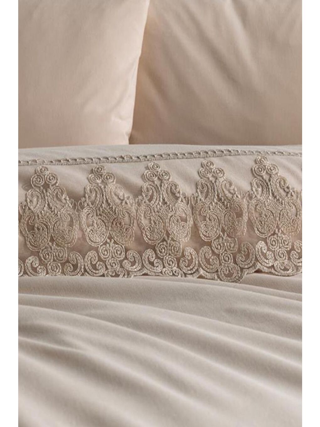 Karışık Fransız Dantelli Legend Çeyizlik Nevresim Takımı Cappucino-8