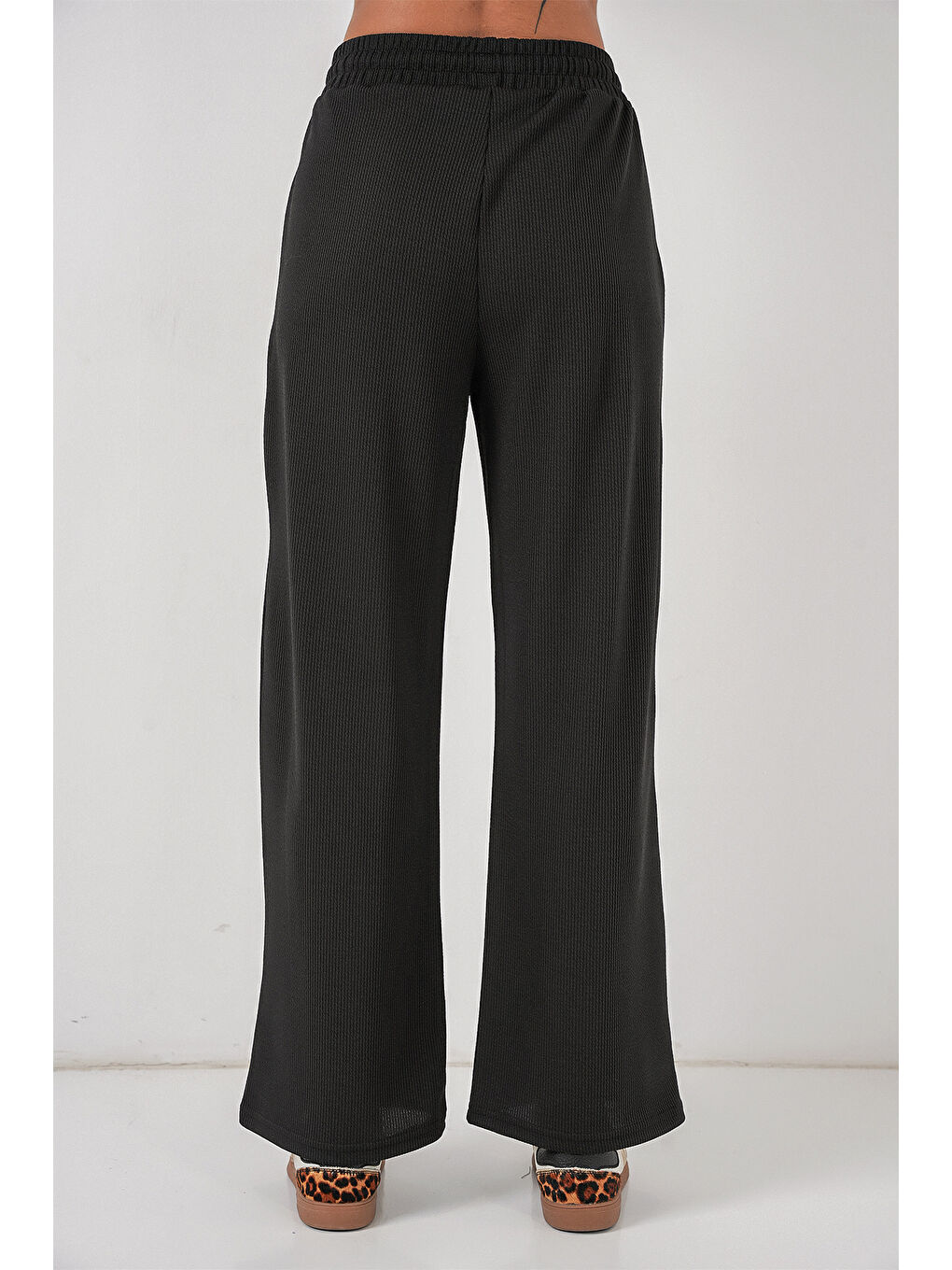 Kadın Fitilli Pantolon 30053 - Siyah-5