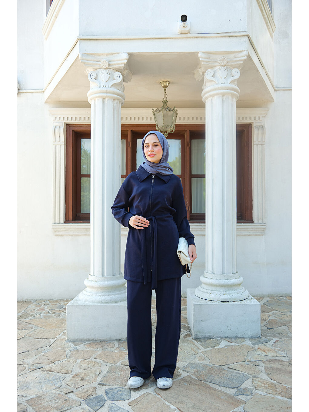 Kadın Bel Bağlamalı Takım Lacivert-2