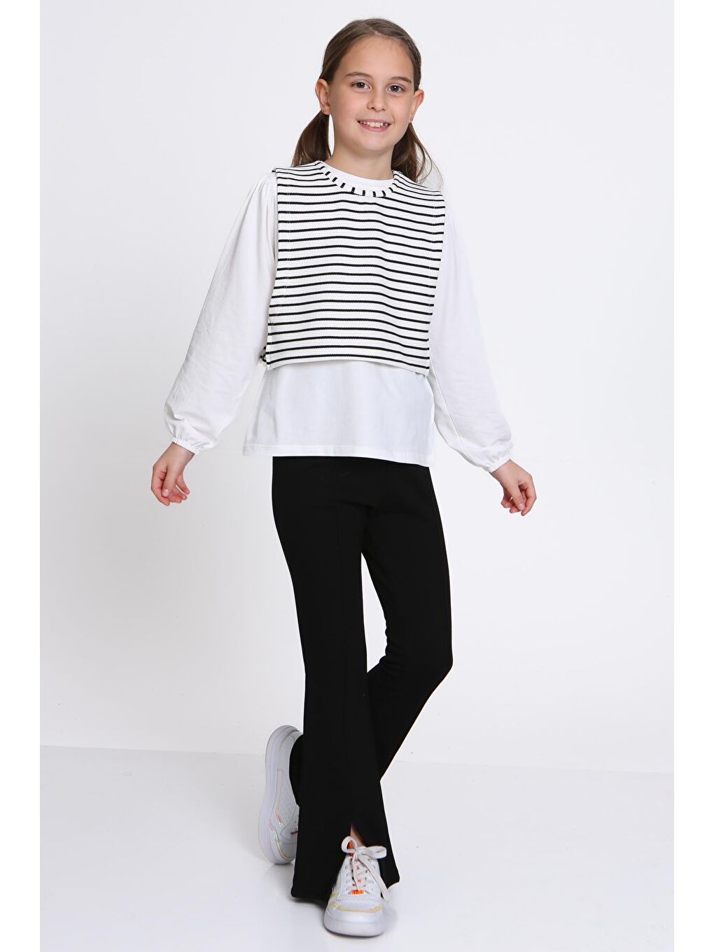 Kız Çocuk Beyaz Yelekli 5-9 Yaş 3'lü Takım - 23315-4