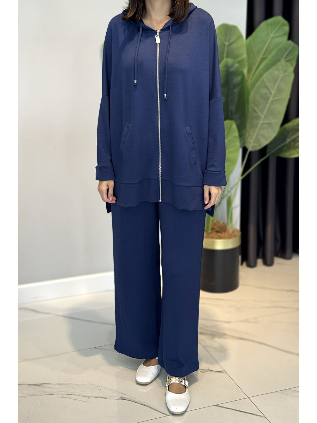 Modal Kapüşonlu Basic Takım 3111 Lacivert-3