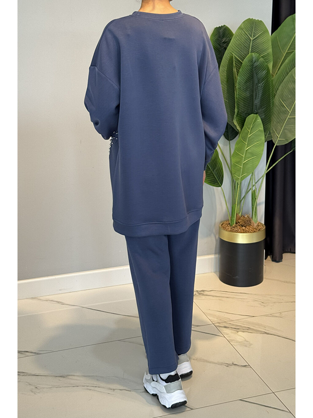 Taş Detaylı Modal Takım 120304 İndigo-2