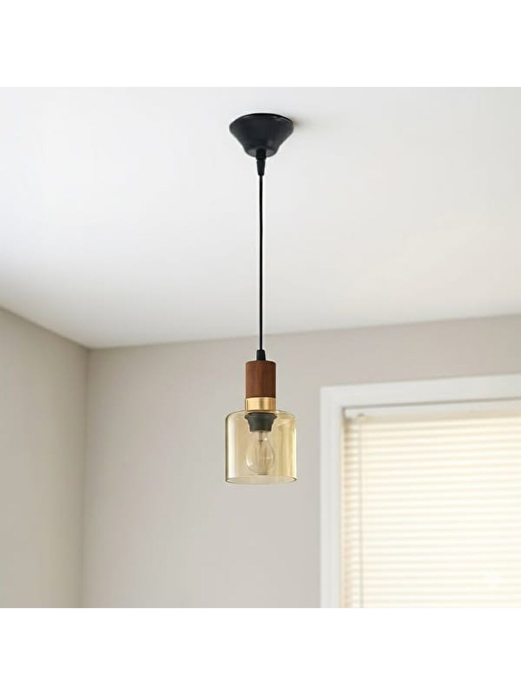 Kahverengi Simurg Tekli Cam Sarkıt