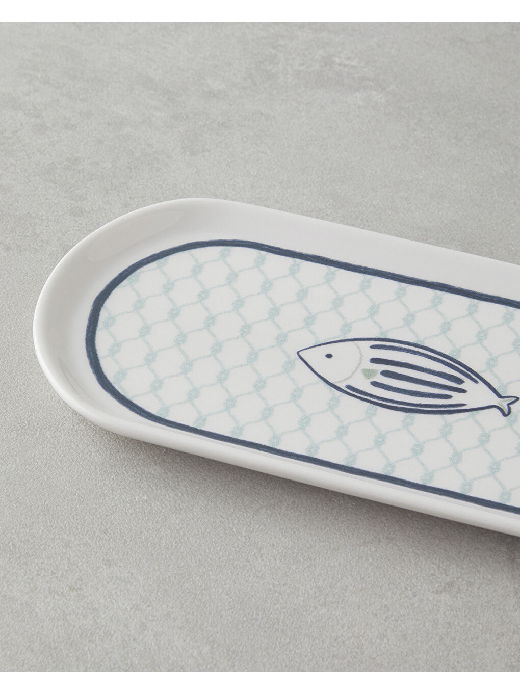 Aqualuna Seramik Kayık Tabak 22 cm Mavi-yeşil-2