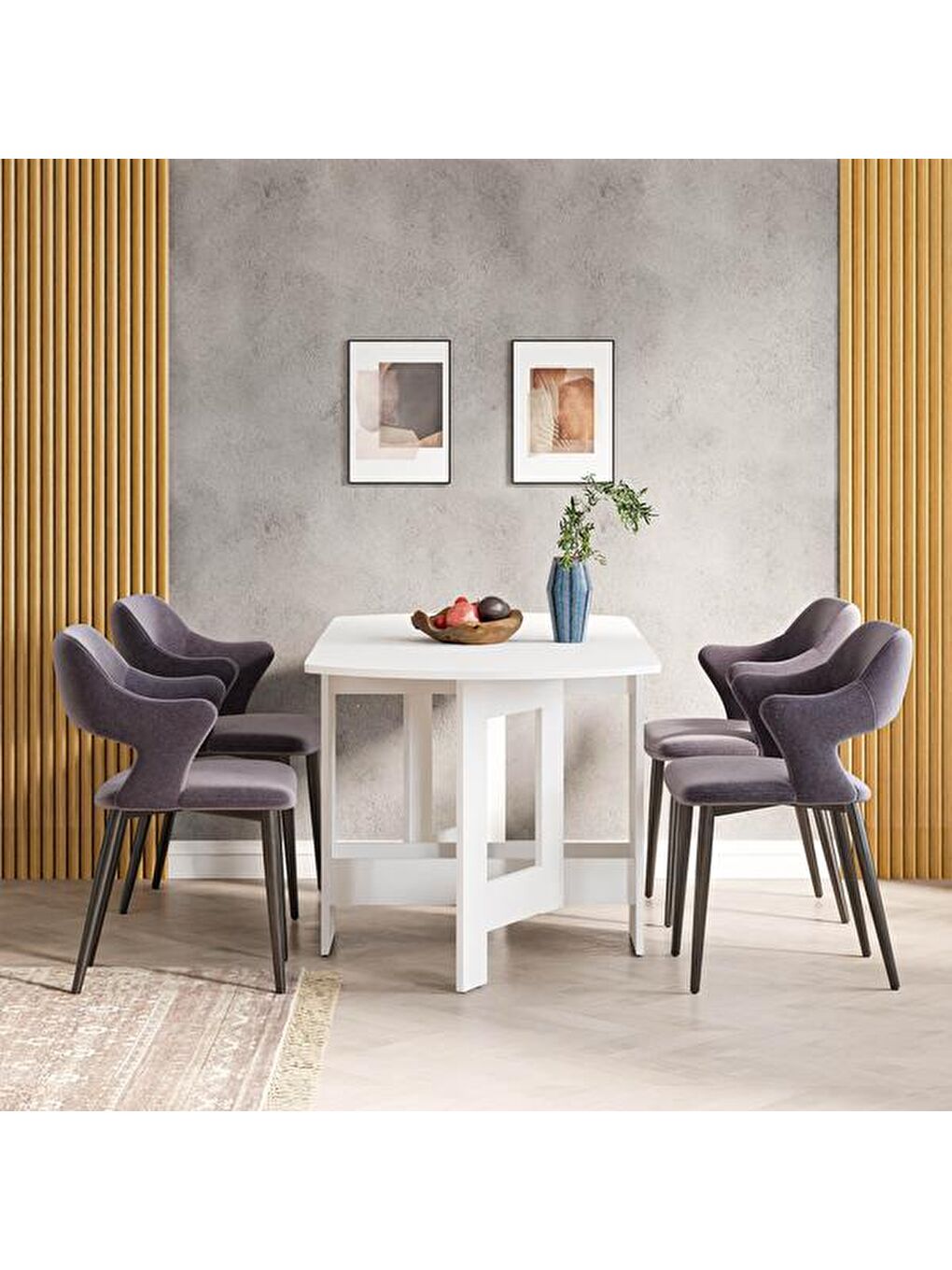 Nordic Katlanır Masa - Beyaz-3