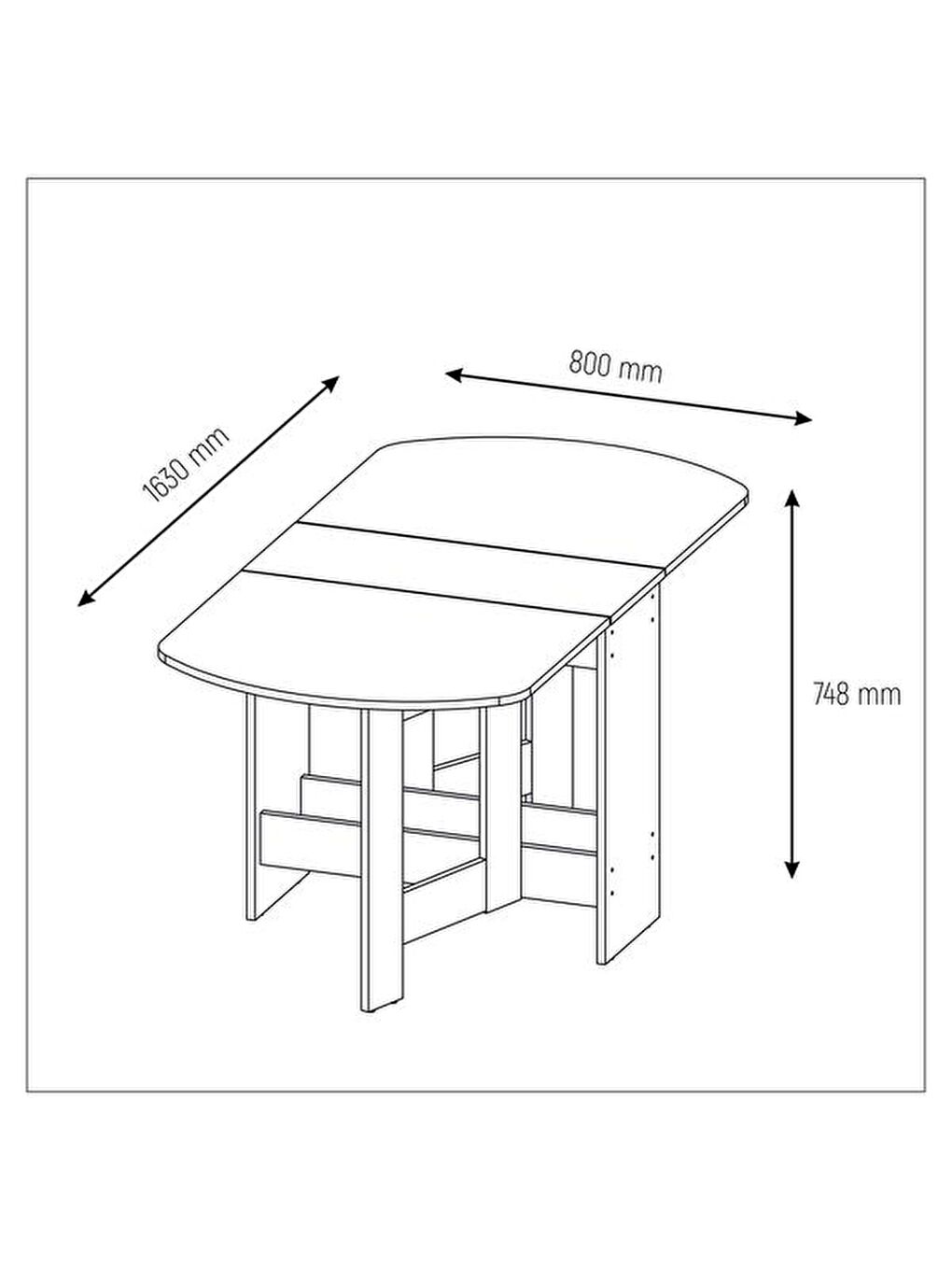 Nordic Katlanır Masa - Beyaz-4