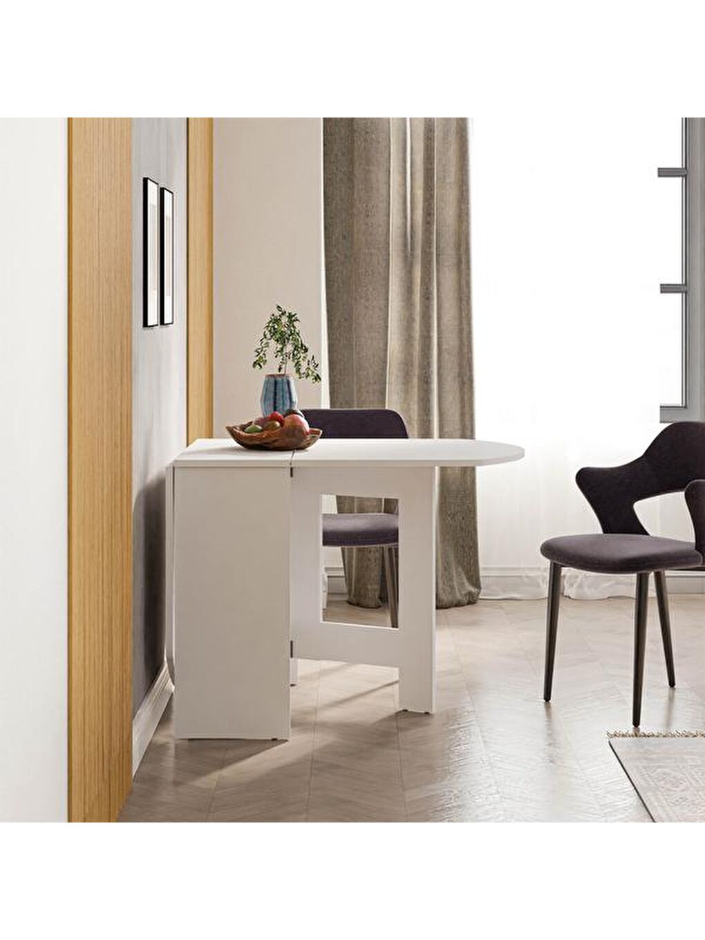 Nordic Katlanır Masa - Beyaz-5