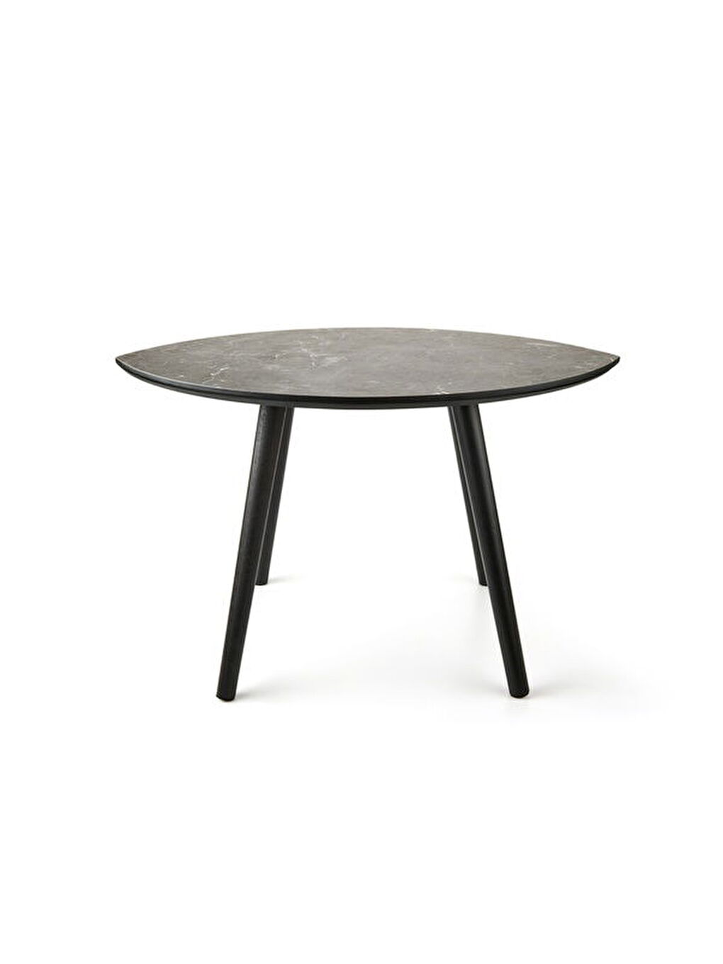 Mermer Desenli Yaprak Yan Sehpa - Siyah-2