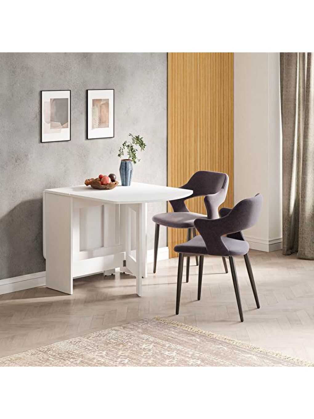 Nordic Katlanır Masa - Beyaz-11