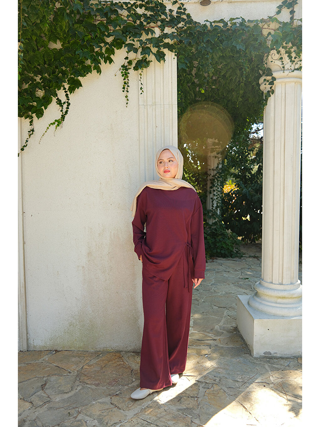 Kadın Yandan Bağlamalı Takım Bordo-2