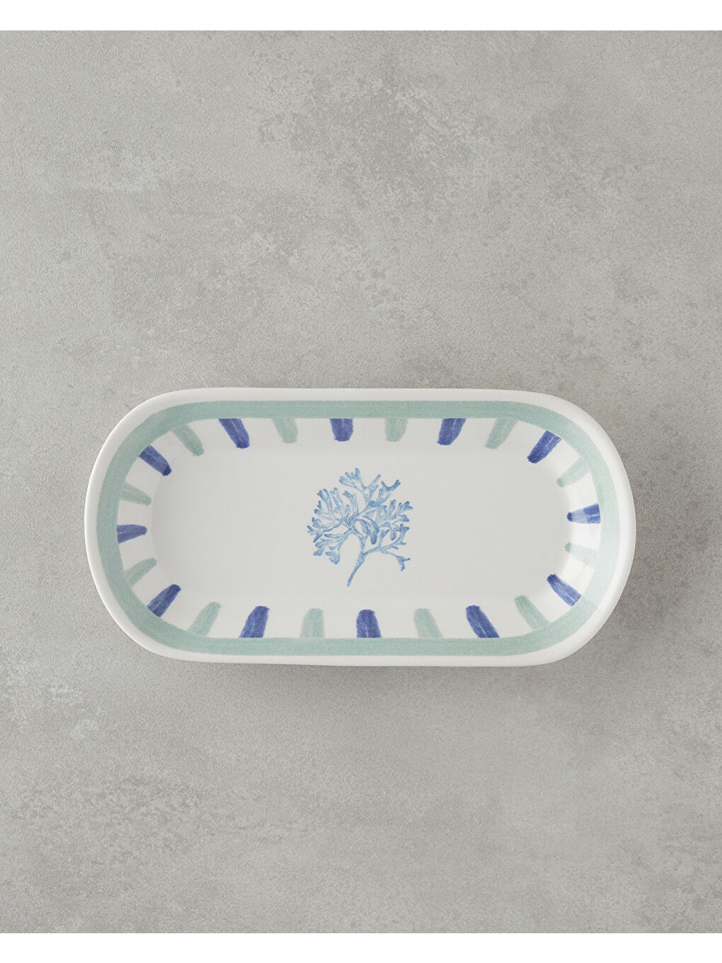 Mariscopia Seramik Kayık Tabak 25 cm Mavi-yeşil
