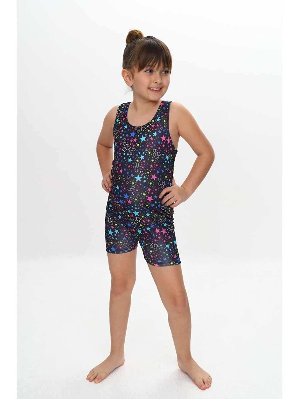 Lila Kız Çocuk Yüzücü Tulum Mayo 5-15 Yaş 11821-1