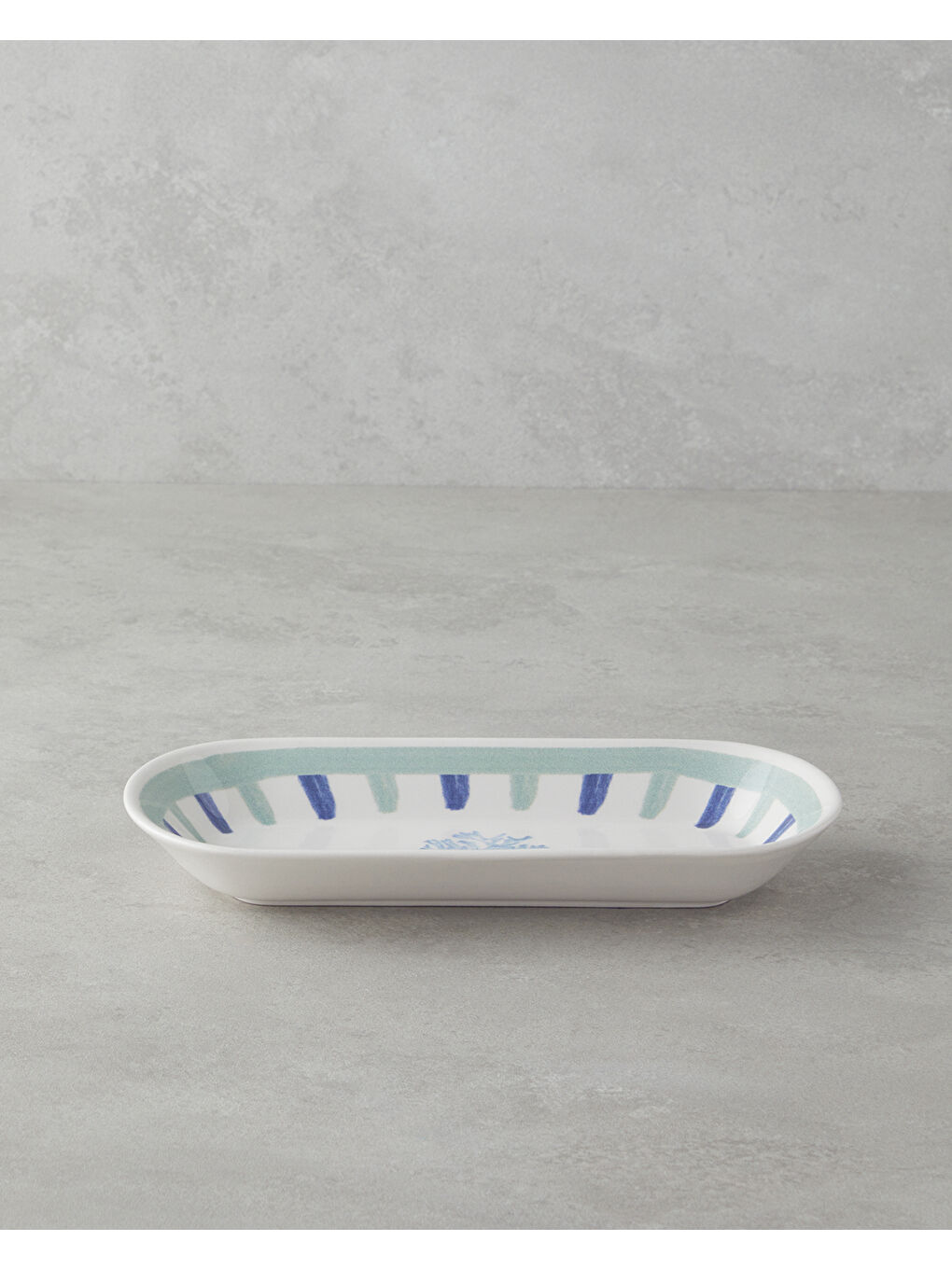 Mariscopia Seramik Kayık Tabak 25 cm Mavi-yeşil-1