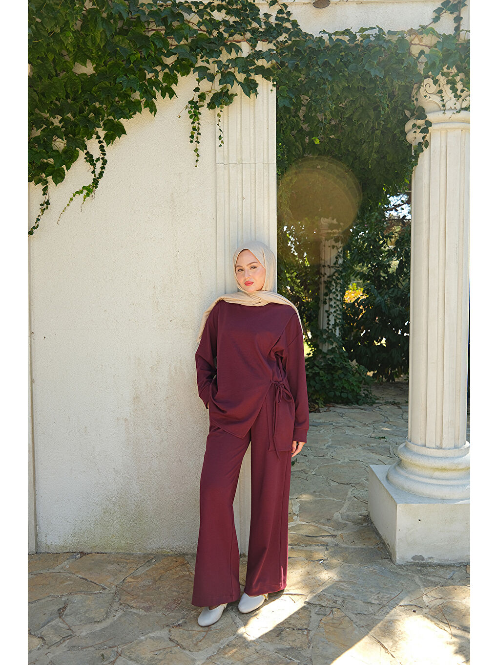 Kadın Yandan Bağlamalı Takım Bordo-3