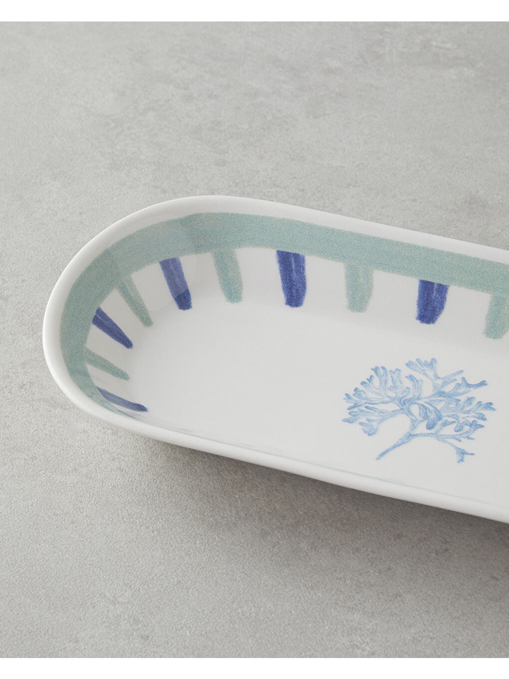 Mariscopia Seramik Kayık Tabak 25 cm Mavi-yeşil-2