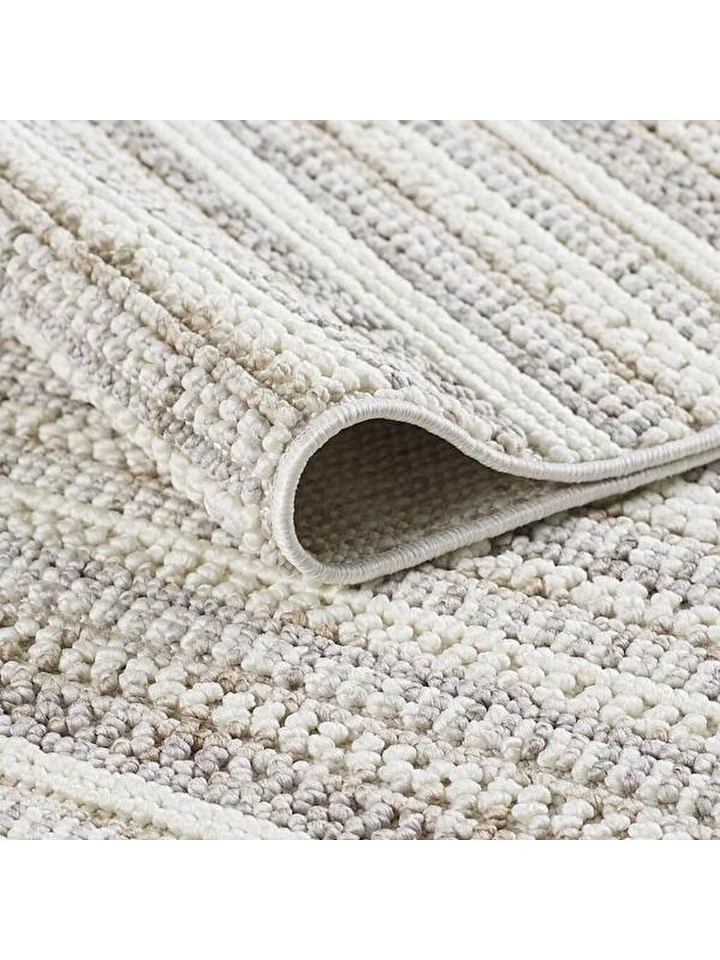 Ekru Agra Pearl İskandinav Desenli Salon Halısı - Krem - 120x180 cm-1