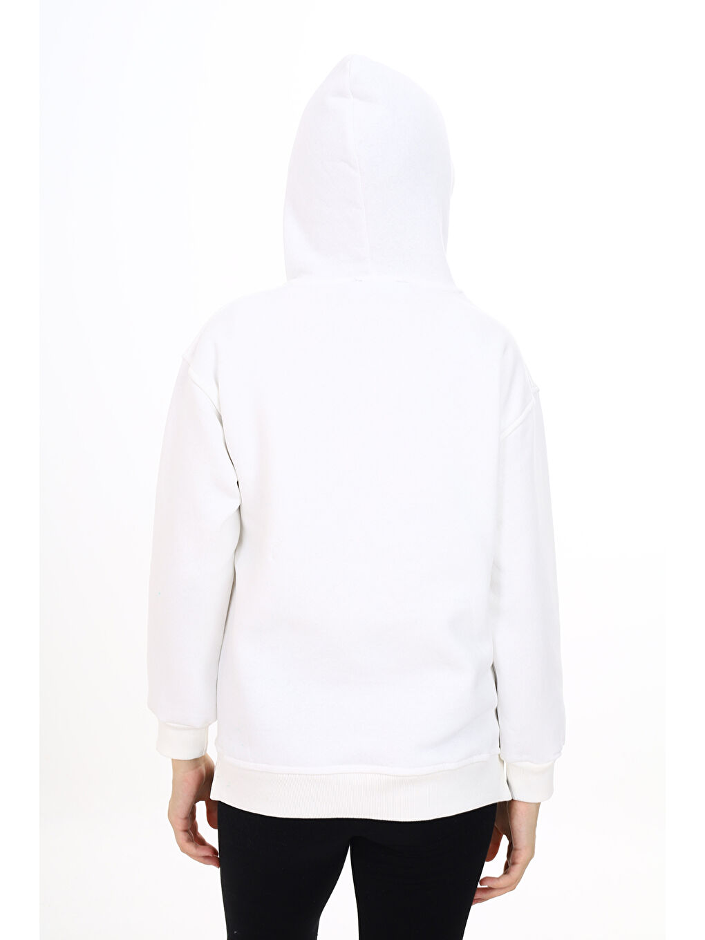 angelos Beyaz Kız Çocuk Tavşan Baskılı Kapüşonlu Sweatshirt Px872 - 4