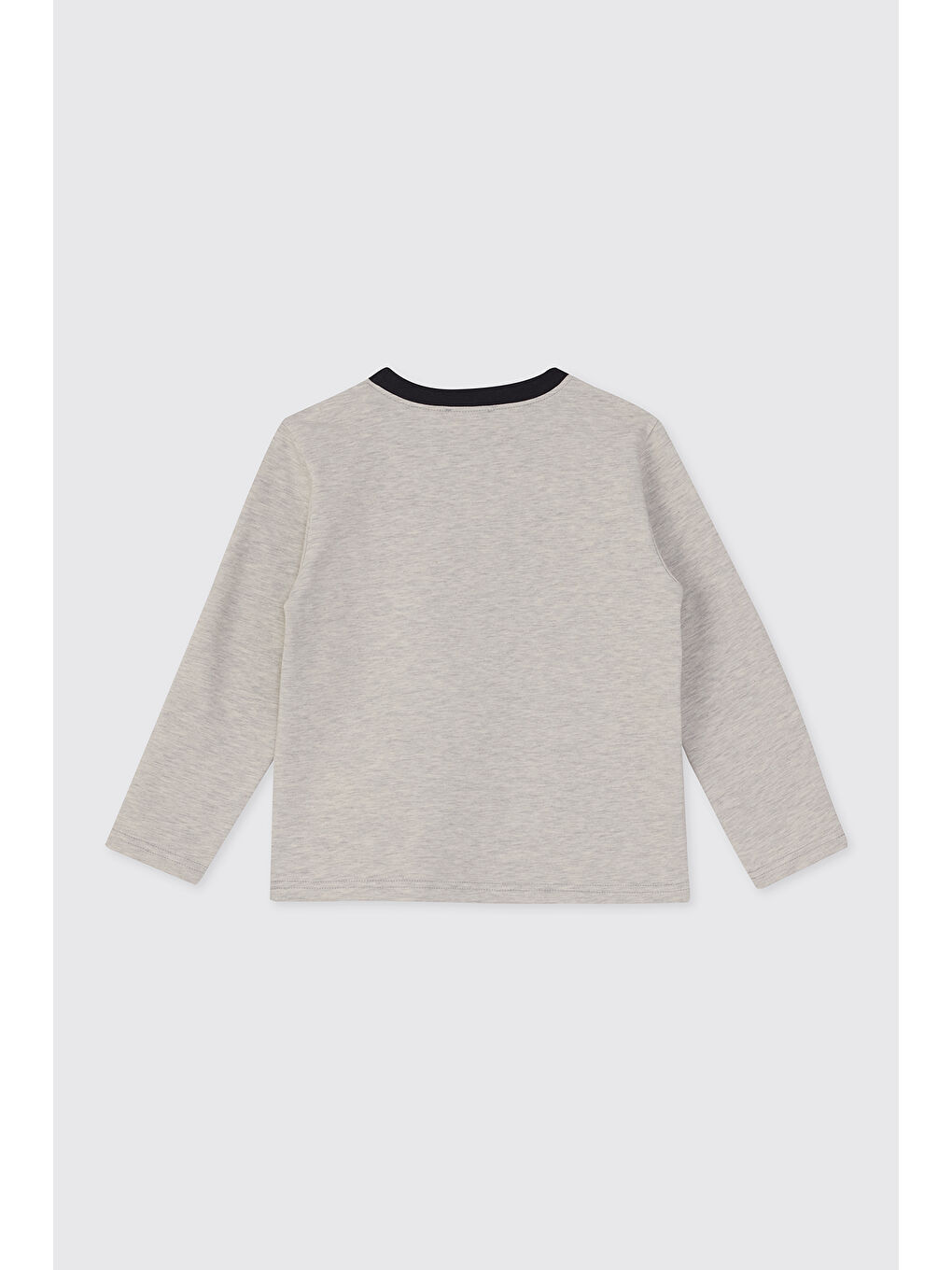 Erkek Çocuk Gri Melanj Bisiklet Yaka Sweatshirt-1