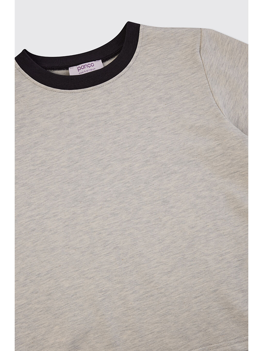 Erkek Çocuk Gri Melanj Bisiklet Yaka Sweatshirt-2