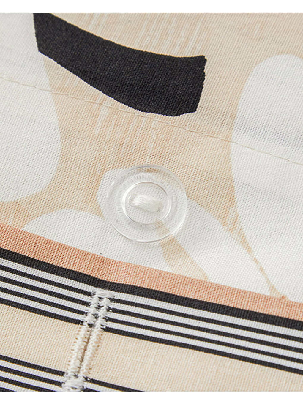 Ekru Mono Bloom Pamuk Çift Kişilik Nevresim Takımı Krem-5