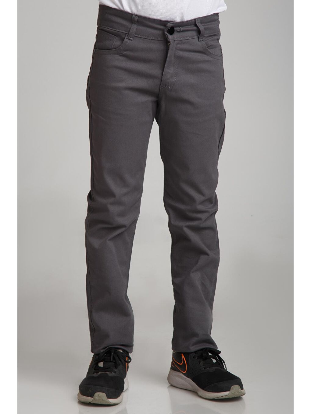 Gri Slim Fit Erkek Çocuk Okul Pantolon