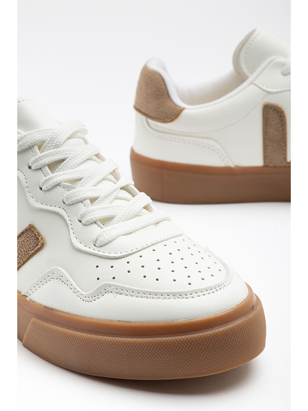 Kahverengi Anka Günlük Ortopedik Kadın Sneaker Spor Ayakkabı-2