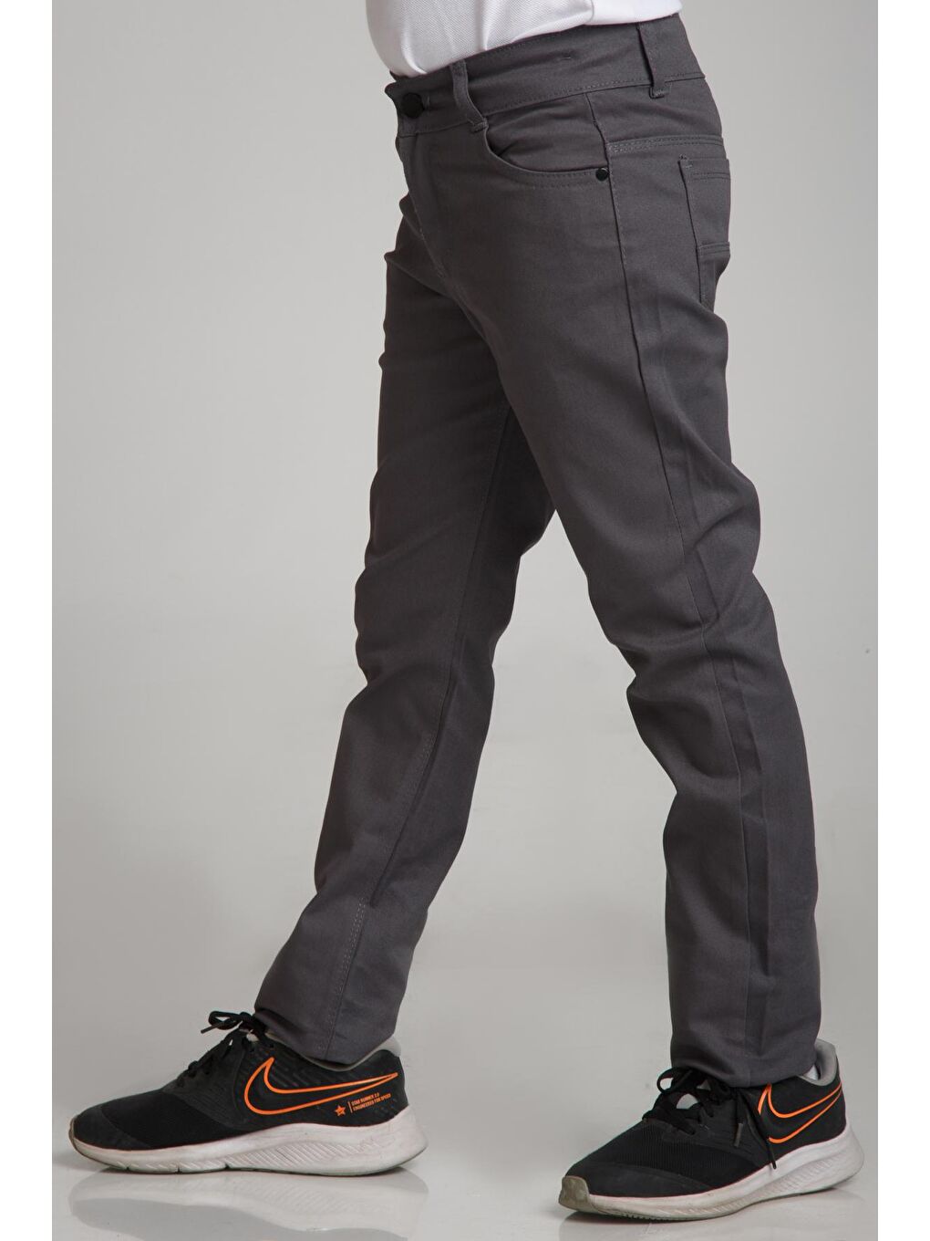 Gri Slim Fit Erkek Çocuk Okul Pantolon-3