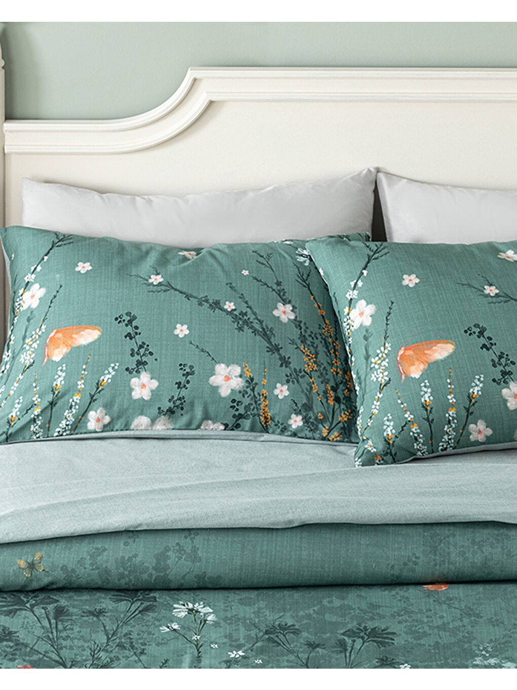 Sweet Spring Dijital Baskılı Çift Taraflı Çift Kişilik Nevresim Takımı Yeşil-2
