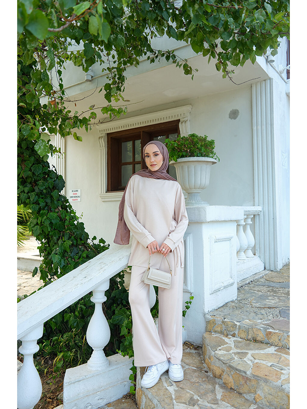 Kadın Yandan Bağlamalı Takım Bej-2