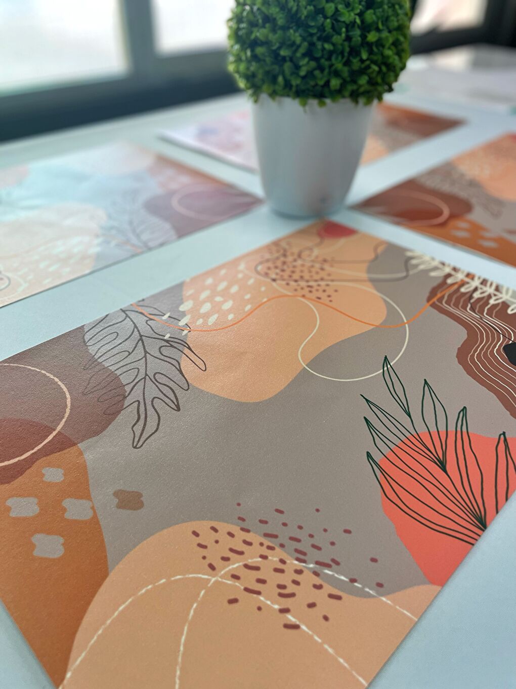 Kahverengi Bohem Desen Amerikan Servis 4'lü-3