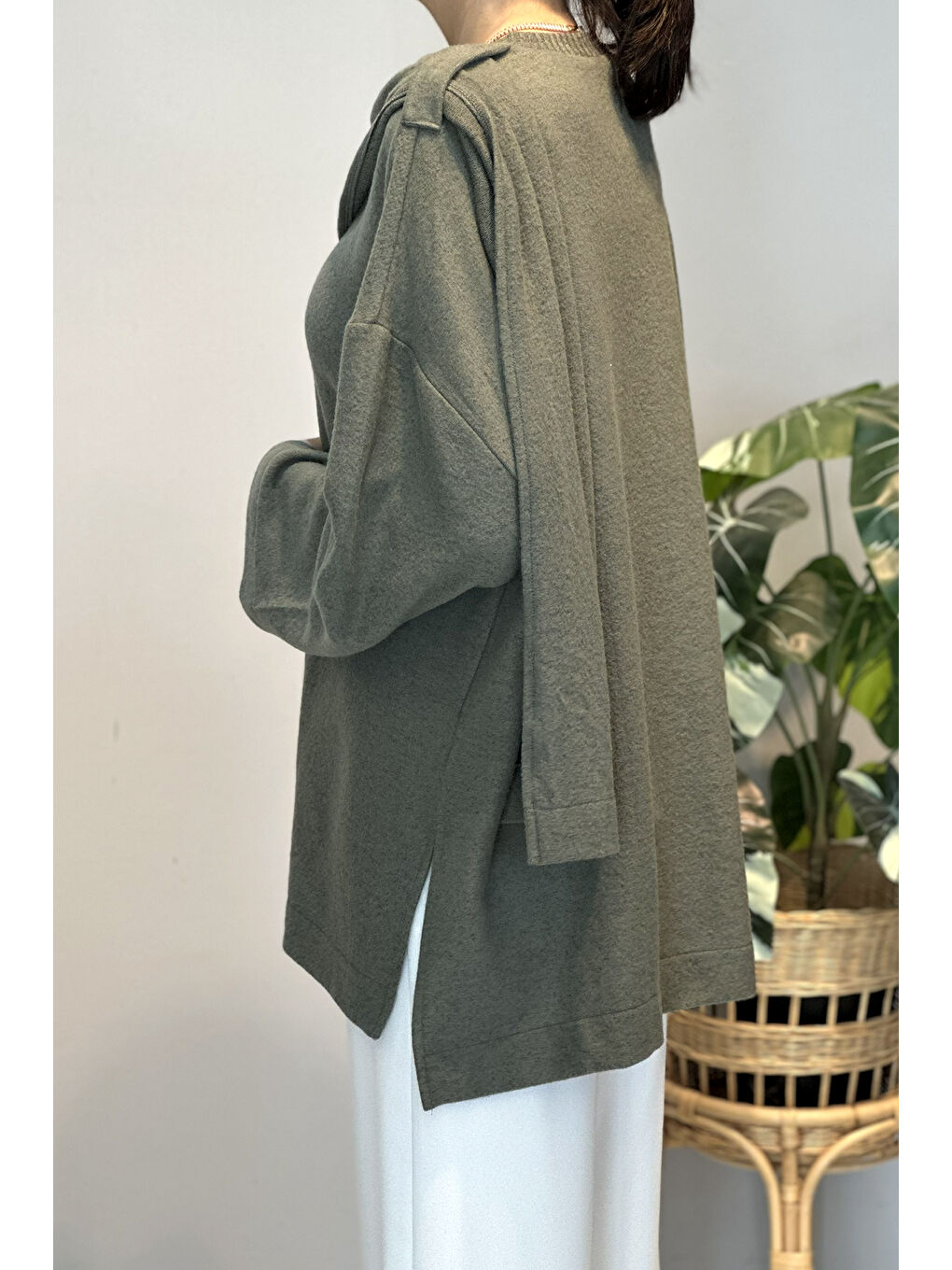 Şal Kapama Detaylı Hırka 3153 Yeşil-1