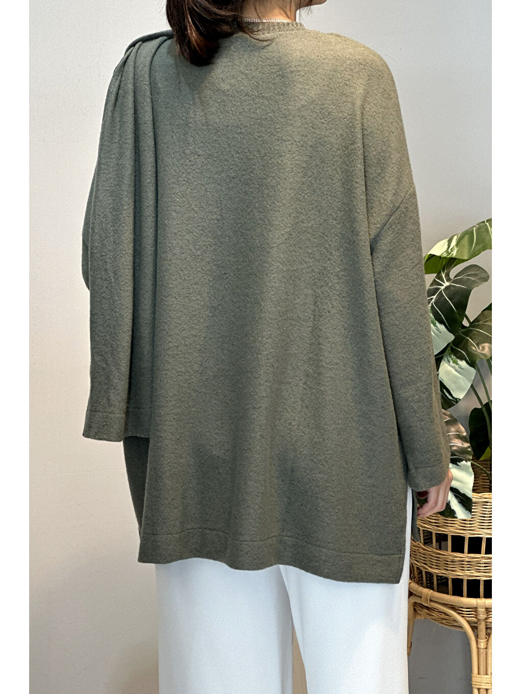 Şal Kapama Detaylı Hırka 3153 Yeşil-2