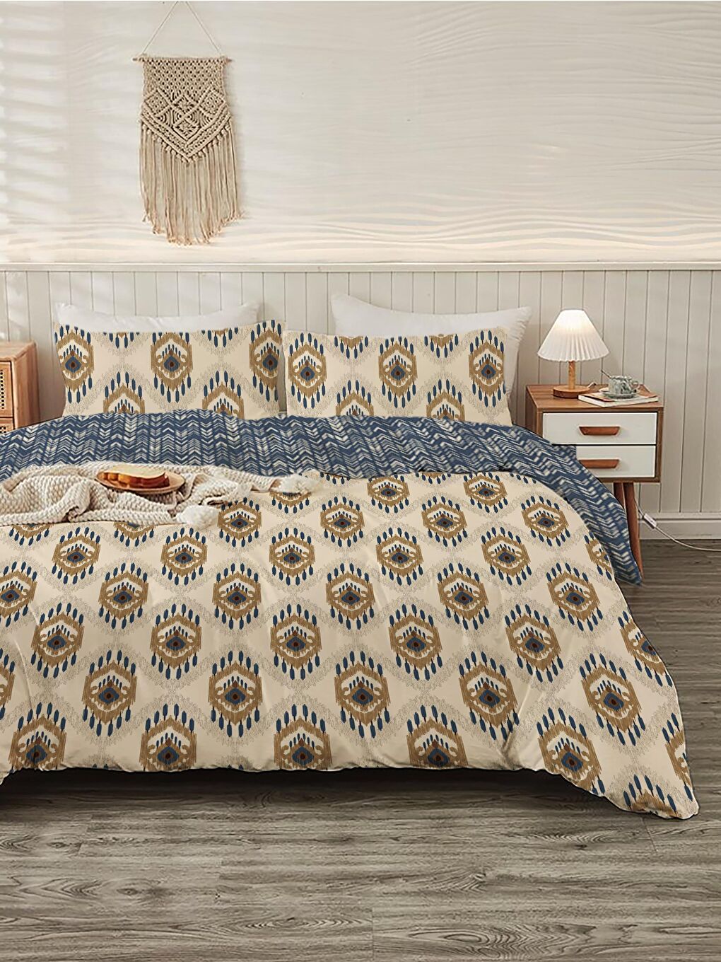 Karışık Baskılı,Desenli Çift Kişilik Nevresim Takımı (ÇARŞAFSIZ) 200x220 cm