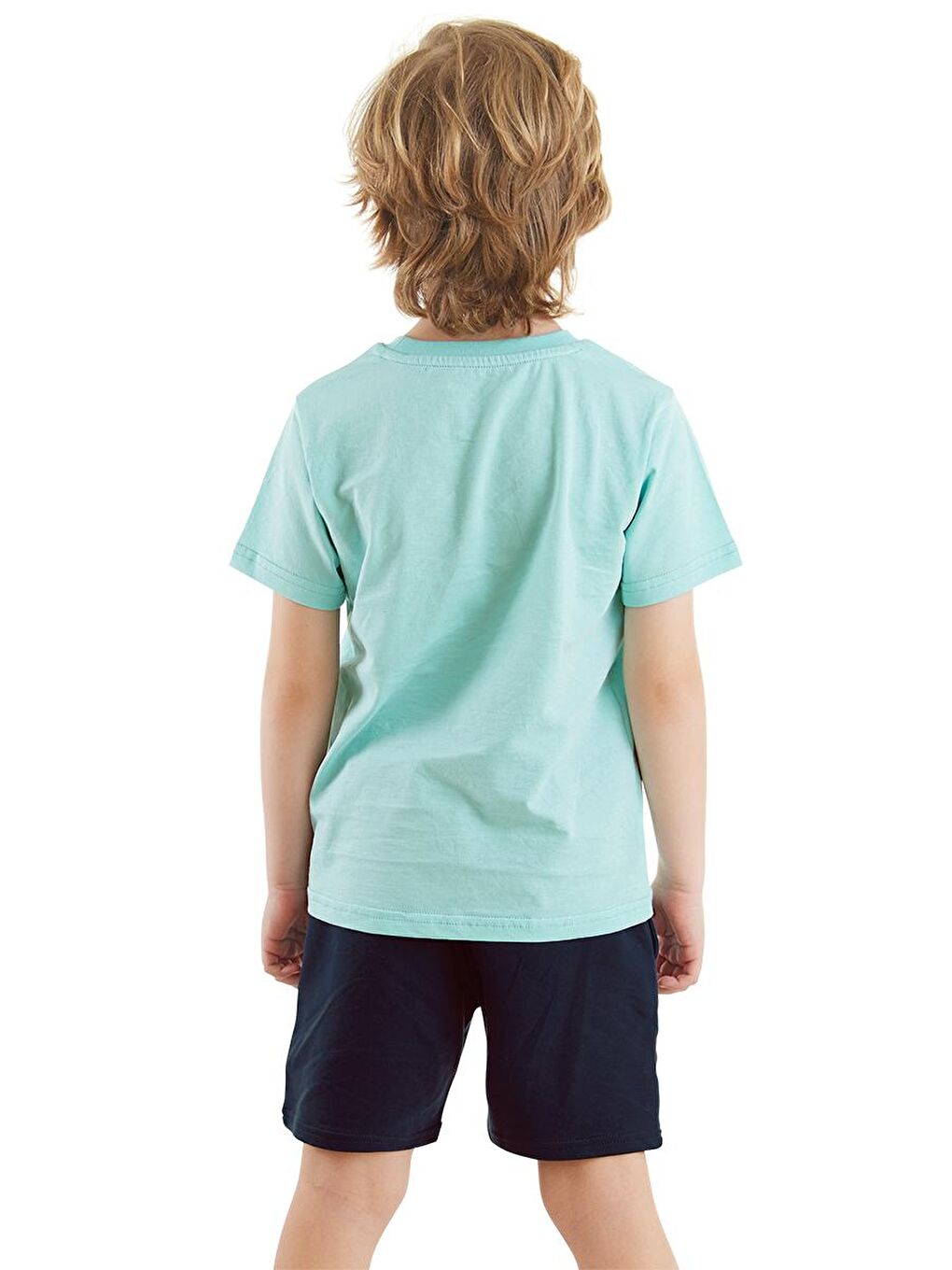 Denokids Mavi Let's Surf Erkek Çocuk T-shirt Şort Takım - 1