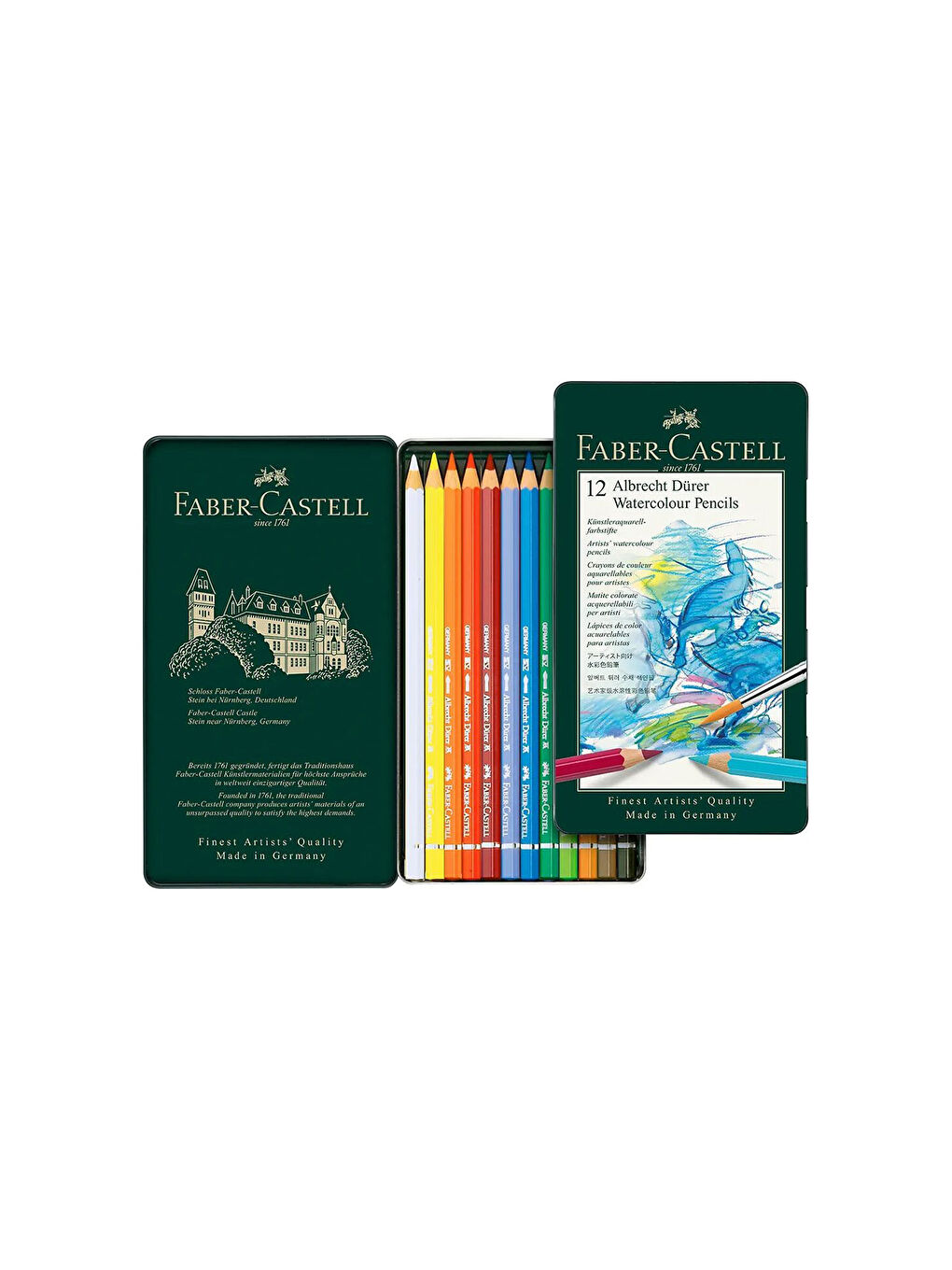 Albercht Dürer Aquarell 12'li Boya Kalemi,Suda Çözünür,Canlı Renkler, Yüksek Pigmentli-1