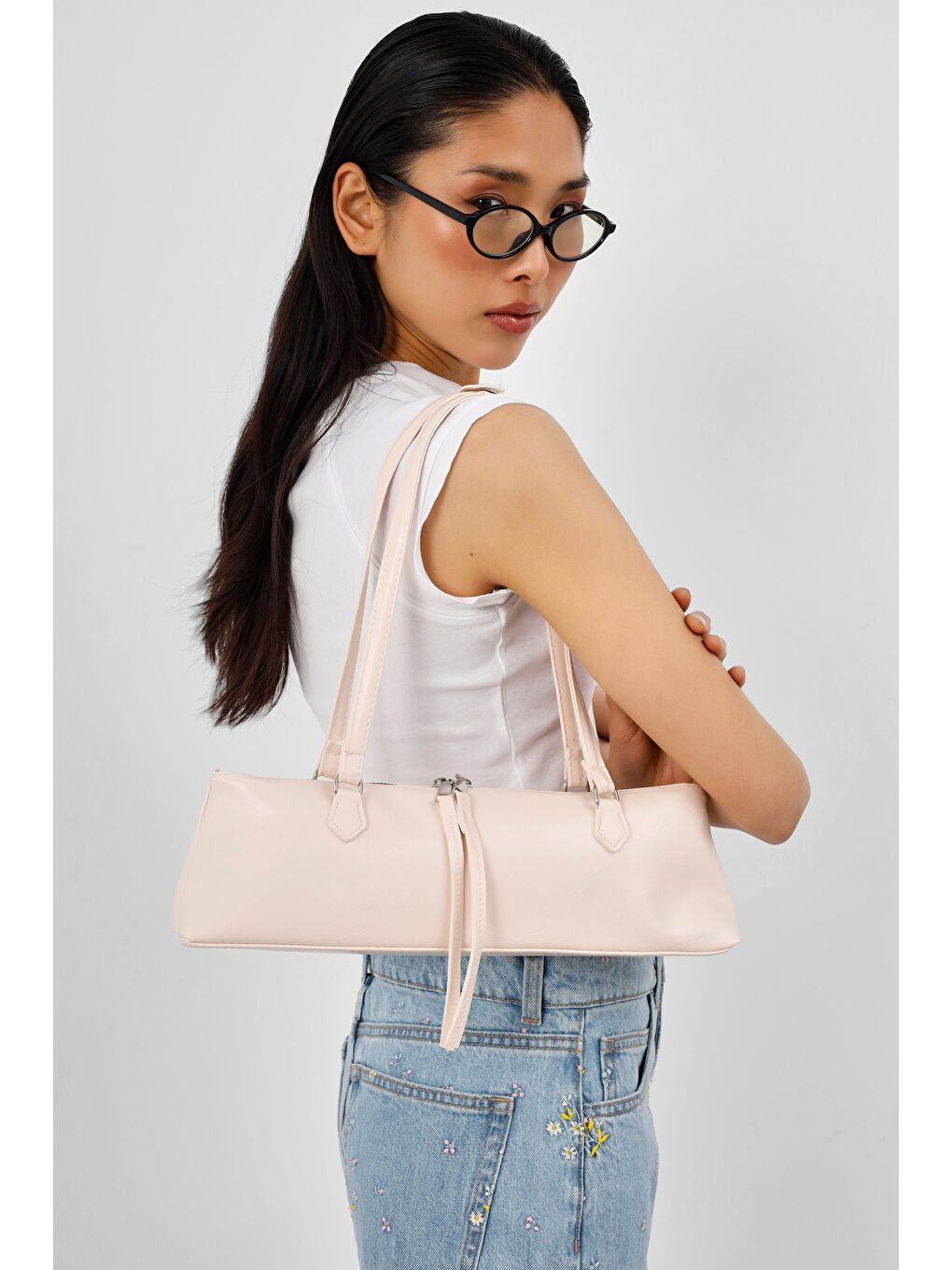 Core Basic Omuz Baget Çanta Pudra Pembe-1