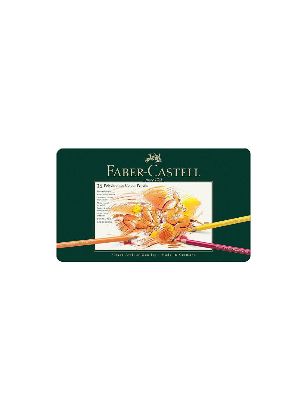 Polychromos 36 Renk Boya Kalemi, Örtücü ve Parlak Renkler, Yüksek Pigmentli, Metal Kutulu