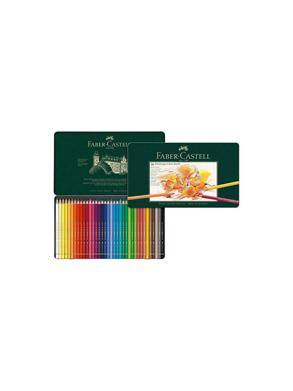 Polychromos 36 Renk Boya Kalemi, Örtücü ve Parlak Renkler, Yüksek Pigmentli, Metal Kutulu-2