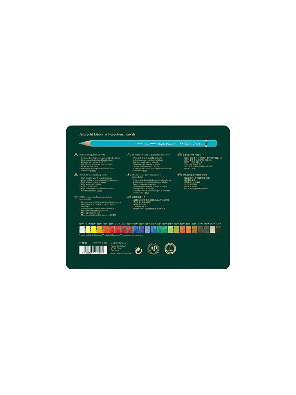 Albercht Dürer Aquarell 24'lü Boya Kalemi,Suda Çözünür,Canlı Renkler, Yüksek Pigmentli-3