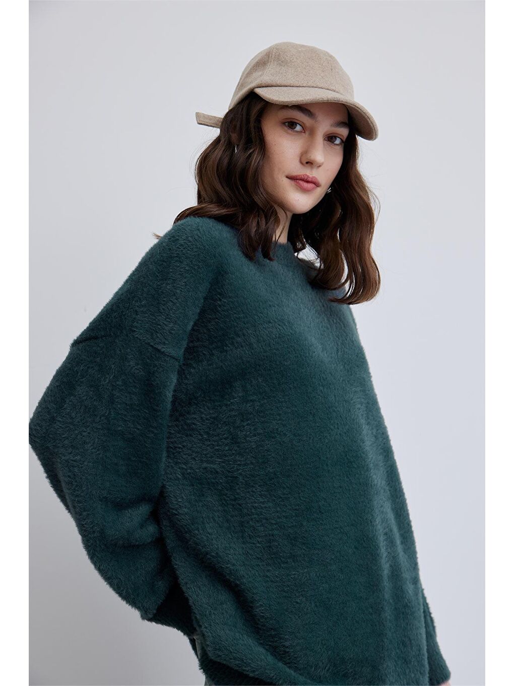 Linda Yumuşak Oversize Kazak Yeşil-1