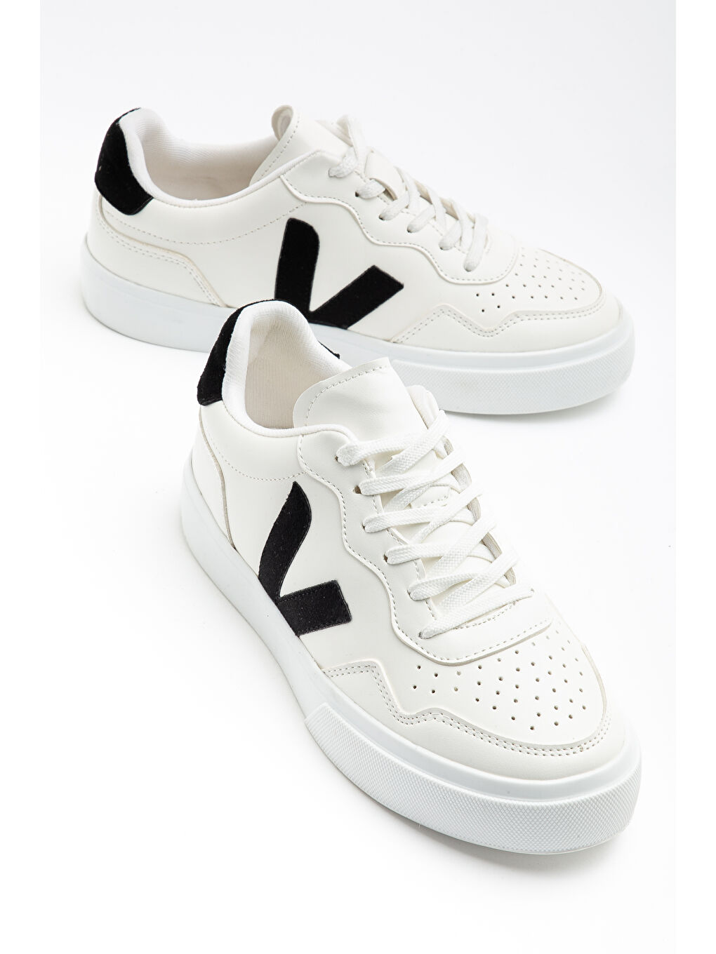 Beyaz Anka Günlük Ortopedik Kadın Sneaker Spor Ayakkabı-1