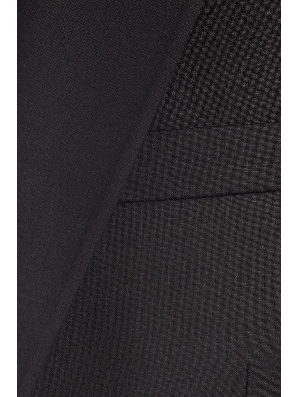 Erkek Slim Fit Siyah Esnek Likralı Kumaş Sivri Yaka Yelekli Takım Elbise-5