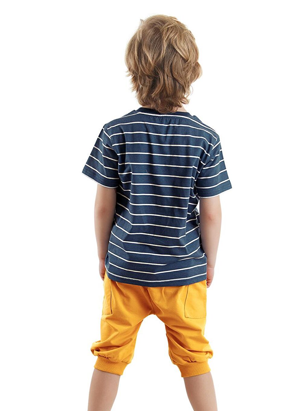 Denokids Lacivert Denizci Dino Erkek Çocuk T-shirt Şort Takım - 1