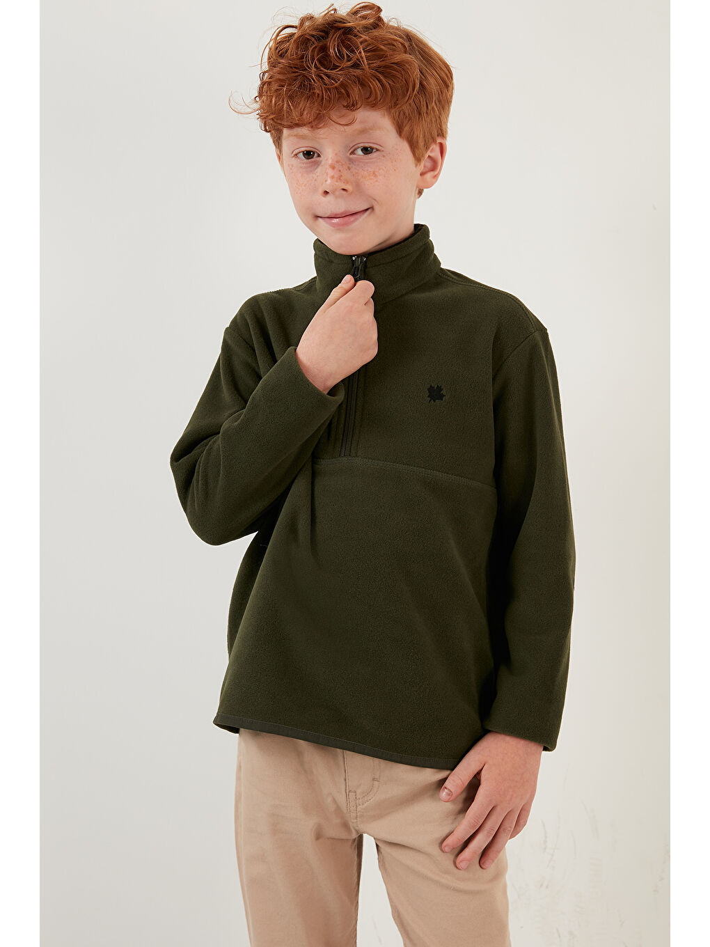 Ekru Yumuşak Dokulu Fermuarlı Dik Yaka Şardonlu 2'li Paket Polar 5905002S2-1