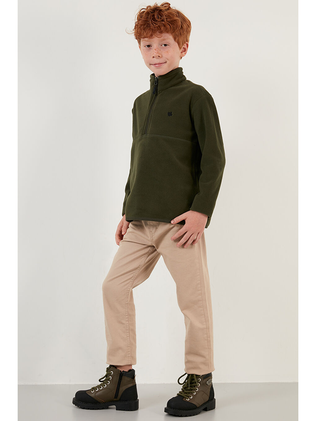 Ekru Yumuşak Dokulu Fermuarlı Dik Yaka Şardonlu 2'li Paket Polar 5905002S2-3