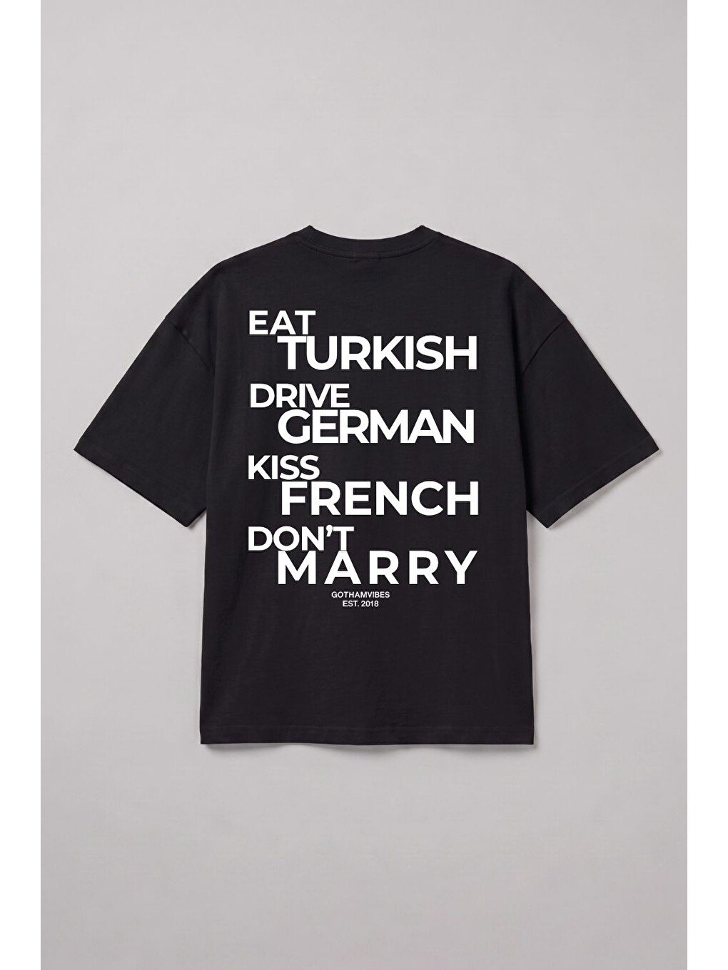 Erkek Boxy Marry Siyah Premium T-shirt-1