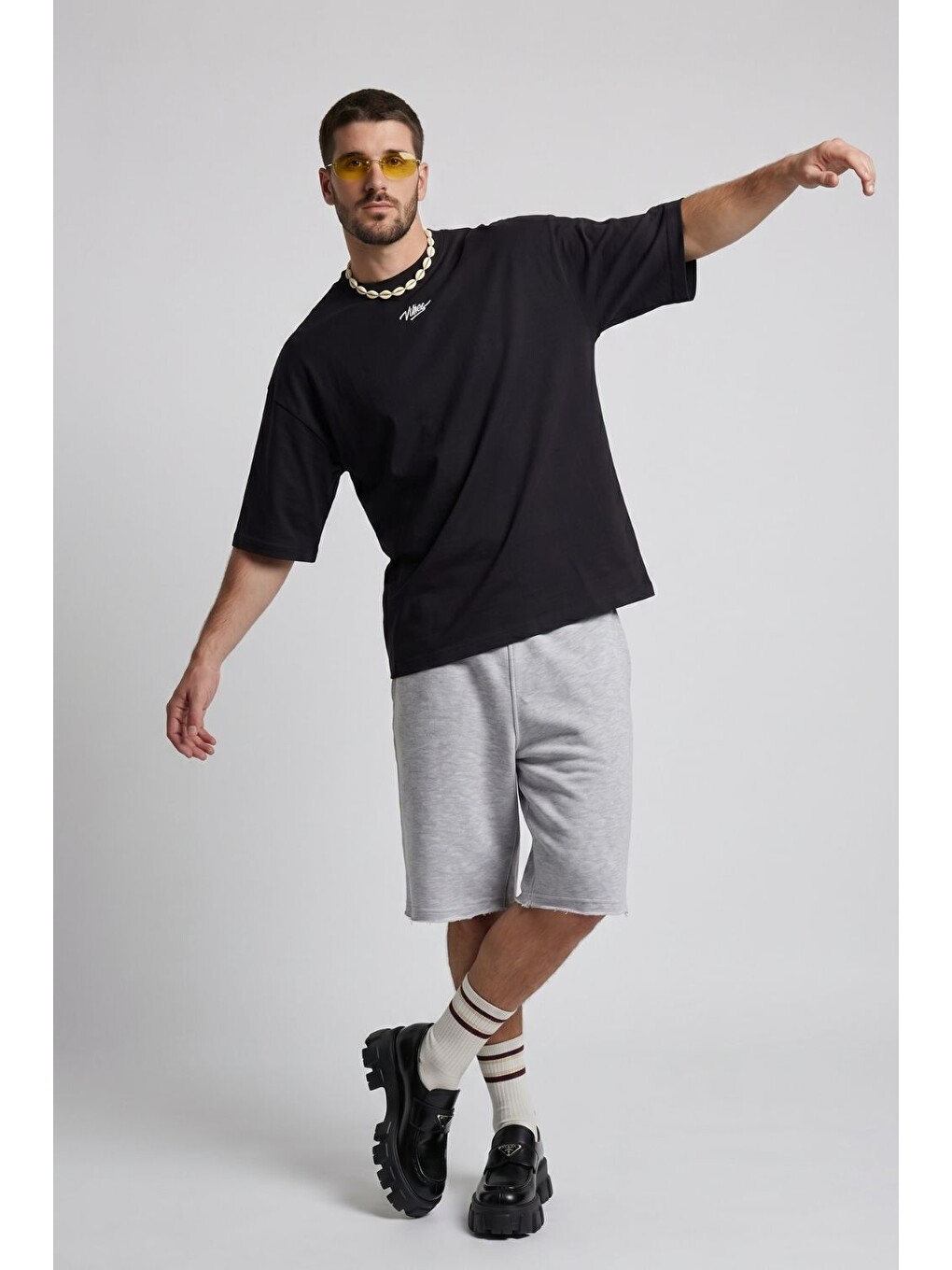 Erkek Boxy Marry Siyah Premium T-shirt-2