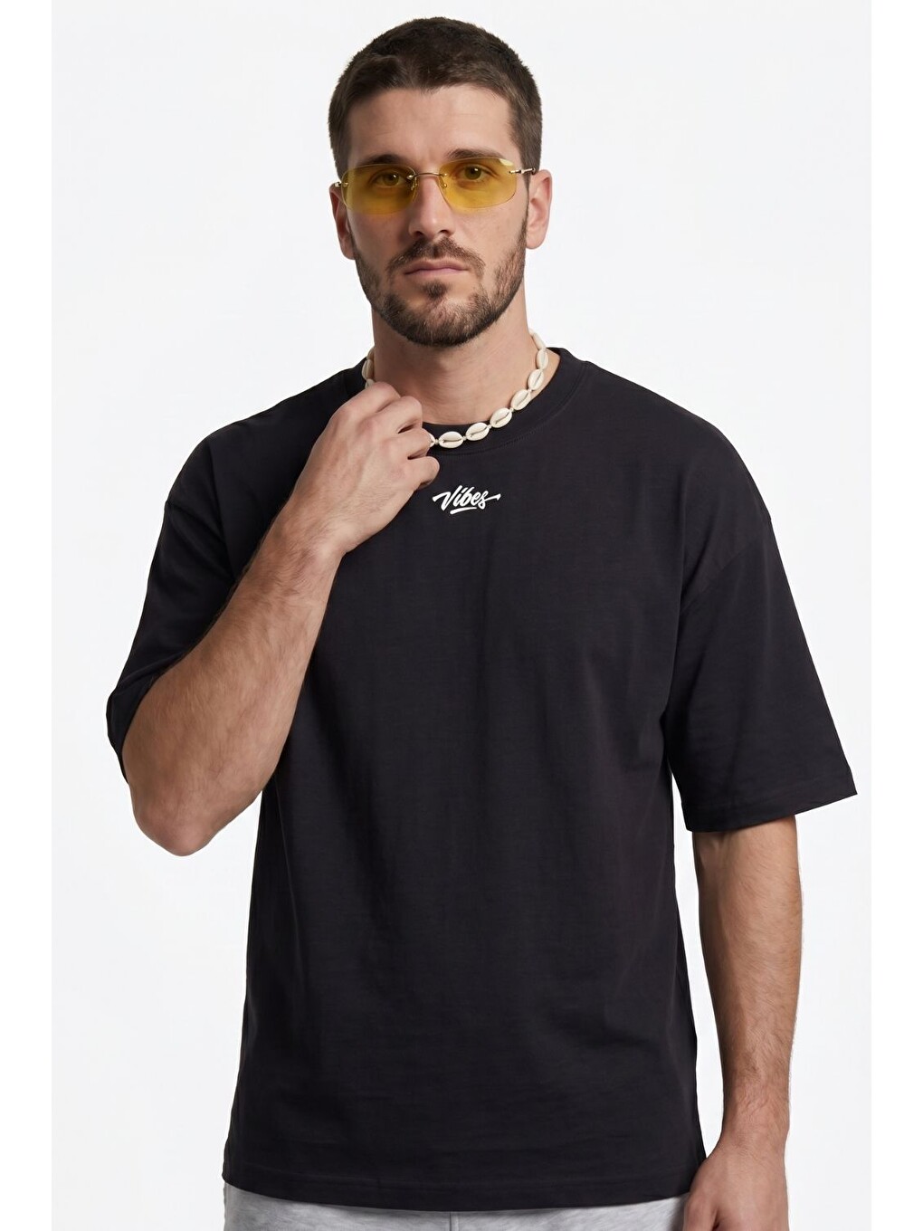 Erkek Boxy Marry Siyah Premium T-shirt-4
